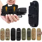 360° Rotatable Tactical LED Flashlight Pouch Torch Holder Holster Belt Carry Bag