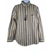 Chaps mens yellow blue striped shirt