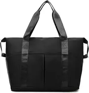 [DAITET] Foldable Travel Duffle Bag,Portable Travel Lightweight Waterproof Oxford Fabric Duffel Bag,Carry Luggage Bag&Large Capacity Folding Travel Bag Lightweight Nylon for Women Men Gym Tote Bag(Black)