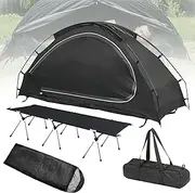 Single Foldable Tent with Removable Bed & Sleeping Bag 3-Season Camping Set - 2-in-1 Waterproof, Ultralight Aluminum Frame