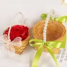 Mini Handheld Flower Pot Handmade Woven Sundries Organizer Storage Basket Home