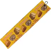 Golf Towel - Strong Absorption Scrub Rag | Lightweight Bread Printed Microfiber Towel with Carabiner Clip for Cleaning Golf Ball Club and Bag