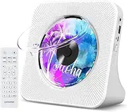 Gueray Portable CD Player with Bluetooth, Desktop CD Player for Home, Built-in Double Hi-Fi Speakers, AUX Headphone Jack, FM Radio Boombox with Remote Control, USB Port, LCD Display