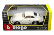 BBURAGO 1961 PORSCHE 356 B COUPE 1/24 DIECAST MODEL CAR IVORY 18-22079 IV