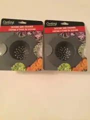 Sink strainer silicone filter food hair debris kitchen gray 2 pc Cooking Concept