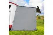 Caravan Privacy Screen Roll Out Awning 1.95 x 2.2M Sun Shade End Wall Side Grey
