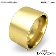 Men Wedding Band Comfort Pipe Cut Ring 12mm 14k Yellow Gold 16.4gm Size 11-11.75