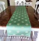 Table Runner Handmade green floral friged table runner 13in W x 65in L New