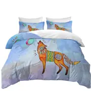 Native American Wild Animal Art Painted Wolf Quilt Cover