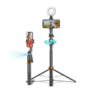 Auto Face Tracking Phone Holder, 360° Rotation Phone Tripod with Wireless Rem...