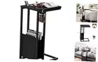 C-Shaped End Table for Couch, Modern Lightweight Side Table with Storage Black