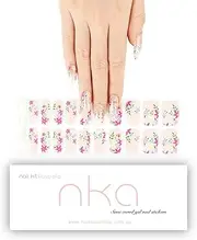 Nka Semi Cured Gel Nail Polish Strips -20 Gel Nail Stickers Wraps -Uv Led Lamp Curing Strip -Bloom