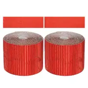 2Pcs 3.9inch x 78.7ft Bulletin Board Border, Metallic Red (1.3mm)