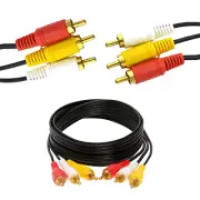 3 RCA to 3 RCA Male To Male Composite Audio Video AV Cable VCR DVD 5FT 1.5 Meter