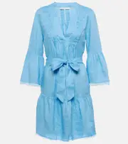 [Heidi Klein] Heidi Klein Hydra tiered linen minidress AU 10 blue