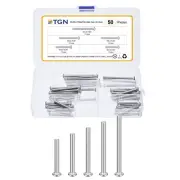50Pcs M4-0.7x30 to 50mm Button Head Socket Cap Screws Kit 304 Stainless Steel