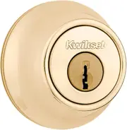 660 Deadbolt Deadbolt Lock, Polished Brass round Exterior Keyed Front Entry Door