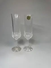 2 Vintage Longchamp Cristal D’ Arques France Champagne Flutes