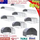 Outdoor Steel Chicken Coop Hen House Pet Cage Duck Geese Run Enclosure with Roof