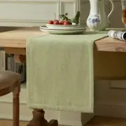 Burlap Style Farmhouse Table Runners 90 Inches Long, Sage Green Rustic Woven ...