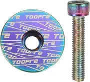 sourcing map 1 1/4" OD Bicycle Headset Stem Top Cap Aluminum Alloy Cycling Headset Cover Stem with Rainbow Color M6 Bolt for Mountain Road Bike MTB, Colorful