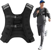 Weighted Vest, 3kg/5kg/8kg/10kg Adjustable Weight Vest, Exercise Weighted Vests, Adjustable Buckles with Reflective Strips, Mesh Pockets, For Running, Strength Training, Walking, Gym Training