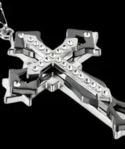 Mens TITANIUM STEEL CROSS MULTILAYER CROSS BLACK NEW