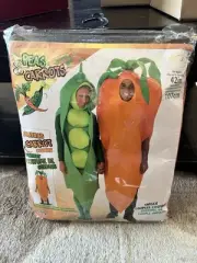 Peas in a Pod Adult Unisex Costume, Fits Chest Size 42” Both Carrot & Peas New!