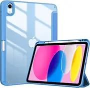 ProCase for iPad (A16) 11th Generation 11 Inch 2025/10th Generation 10.9 Inch 2022 Case with Pencil Holder, Hybrid iPad 11 10 Case with Clear Back, Supports Auto Wake/Sleep -Blue