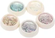 SOESFOUFU Shiny Manicure Decor 5 Sets of Nail Art Glitter Sequins Resin Fillers for DIY