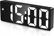 AMIR Digital Alarm Clock, Newest Version LED Clock for Bedroom, Electronic Desktop Clock with Temperature Display, Adjustable Brightness, Voice Control, 12/24H Display for Home, Bedroom, Office