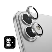 ZUSLAB Apple iPhone 16 Camera Lens Protector, 9H Tempered Glass Camera Cover Screen Protector Metal Individual Ring (2024) - Silver