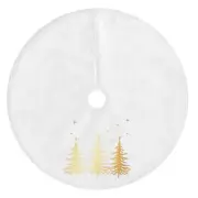 White Christmas Tree Skirt, 48 Inch Christmas Faux Fur Tree Skirt for 7 Ft Ch...