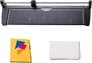 A2 Manual Paper Cutter, Rotary Paper Trimmer with Transparent Ruler, Office Trimmer with Metal Base, Portable Guillotine Straight Cut 10 Sheet, Craft Tool for Printing Shop School