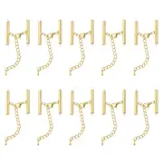 20Sets Slide on End Clasps, 30mm Tube Slider Crimp Cord Ends, Gold Tone
