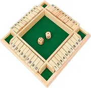 Shut The Box Game Wooden, Wooden Board Table Math Game, 2-4 Players, Addition Training Decision-Making Skills, Fun for Kids Family Classroom Home Party