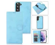 Detachable Wallet Phone Case for Easy Portability (Blue), Flip Case for Samsung Galaxy S22