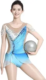 [Zagitova] Girls Rhythmic Gymnastics Leotards, Women Kids Professional Competition Performance Bodysuit