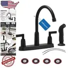 Durable Dual Handle Kitchen Faucet with 360 Swivel Spout - Easy DIY Installation
