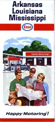 1966 Esso Road Map: Arkansas Louisiana Mississippi (W965) NOS