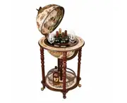 Globe Bar Wine Cabinet Rack Drinks Cart Liquor Trolley Mid Century Antique Alcohol Glass Bottle Storage Serving Holder