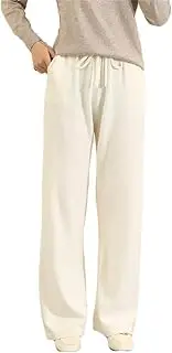 [Generic] Women Pants Cashmere Knitted Wide Leg Pant Warm Long Trousers Female Leggings