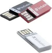 Verbatim 8GB Clip-it USB Drive Flash Drive 3 Pack, Black, White, Red 98674