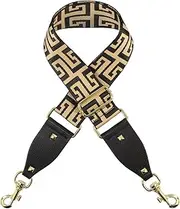 [Duwi] Wide Handbag & Purse Strap - Broad Multicolor Striped Guitar Style Replacement - Adjustable Canvas Crossbody Bag