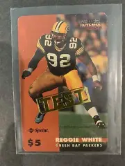 Proline Intense 1997 Reggie White $5 Phone card TEST Insert /52 Rare HOF Packers
