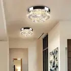 Mini Chandelier LED Crystal Ceiling Light 2 Layers Round Flush Mount Ceiling ...