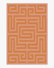 185' x 275' | Machine Washable Runner Rug | Kid & Pet Friendly | Indoor Rug | Maze Pink & Orange Tufted Rug | Ruggable