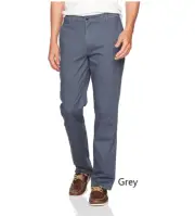 Dockers Men's Big & Tall Washed Khaki Straight Fit Pants W:46 L:34 Grey & Olive