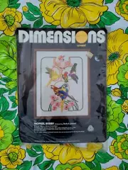 Vintage 1983 Dimensions Birds Tropical Aviary 1248 Crewel