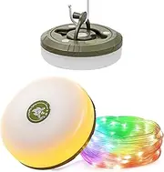 HAMLITE Camping Light String, 3 in 1 Camping Light Rechargeable(29.5Ft), RGB Portable Outdoor String Lights, Durable Tent Fairy Lights, USB Camp Lights for Camper, Christmas Decor, Multi-Modes